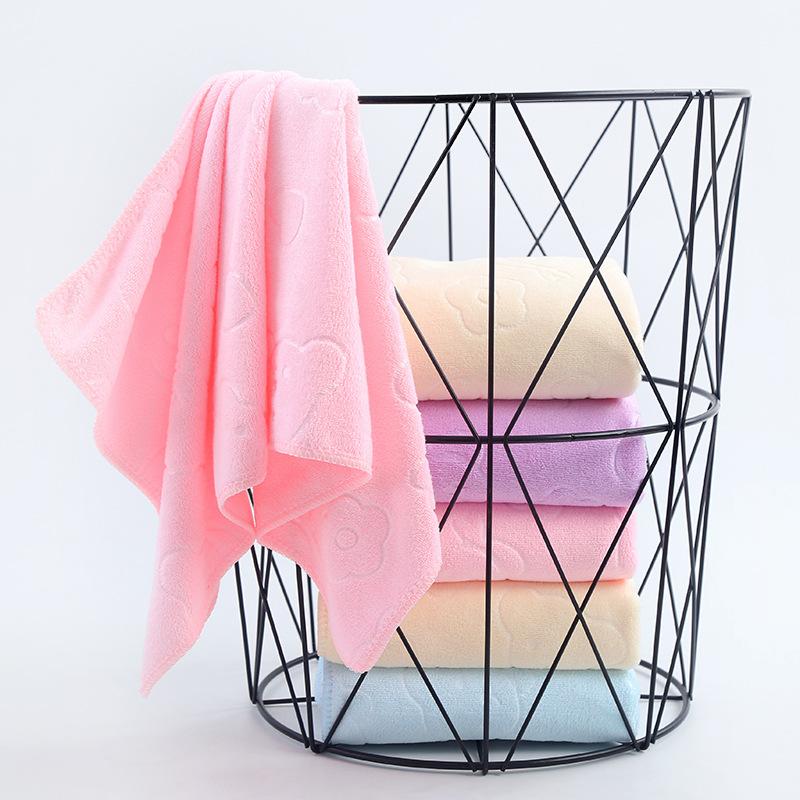 Microfiber Embossed Bear Towel Water-absorbent Skin-friendly Face Wash Towel Wipe Hand Towel Labor Shield Daily Use