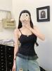 #Summer pure desire bow lace suspender vest women's inner and outer wear sexy all-in-one with chest pad