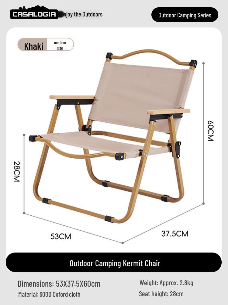 Boguwen Tianji Tragbarer Klapp-Outdoor-Stuhl für Camping, Picknicks, Strand und Imbissstände - Kermit-Stil