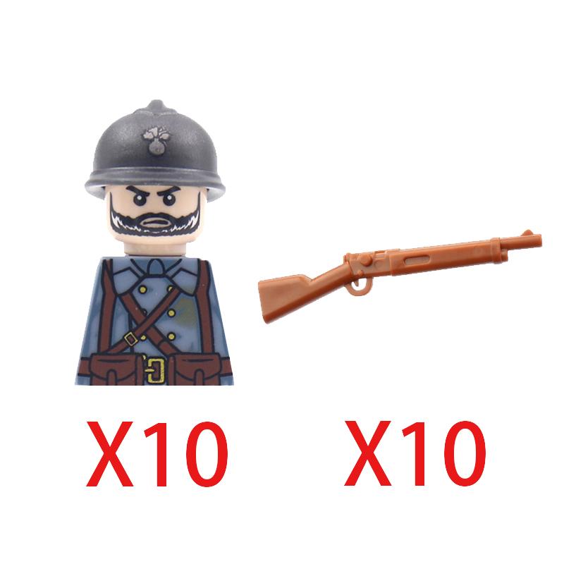 Military Soldier Building Block Figure British US Snow Camouflage Troop MP40 M1A1 Motorcycle Accessories Toys Gift Brick Z02