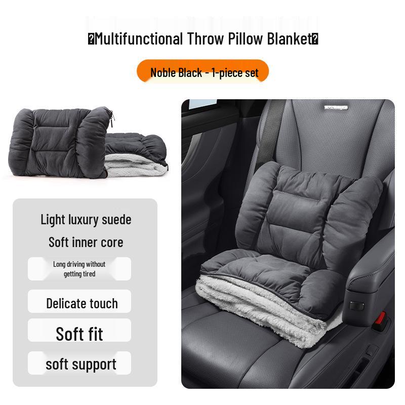 Winter Headrest & Lumbar Support Pillow for AITO M7/M9/M5 - Plush Lambswool Two-in-One Blanket