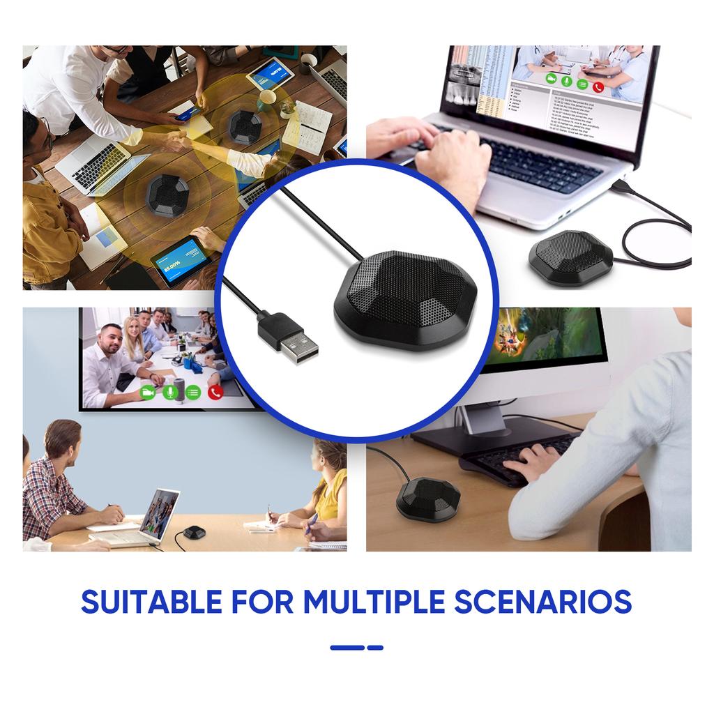Computer Microphone 360 Degrees Omnidirectional High Sensitivity Desktop Microphone for Laptop