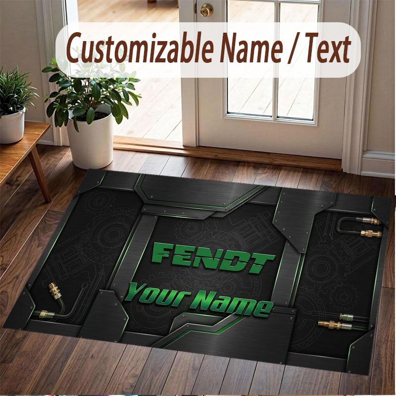 Custom Rug Fendt Pattern Print Name Text Soft Non‑Slip Floor Carpet for Home Indoor Decoration