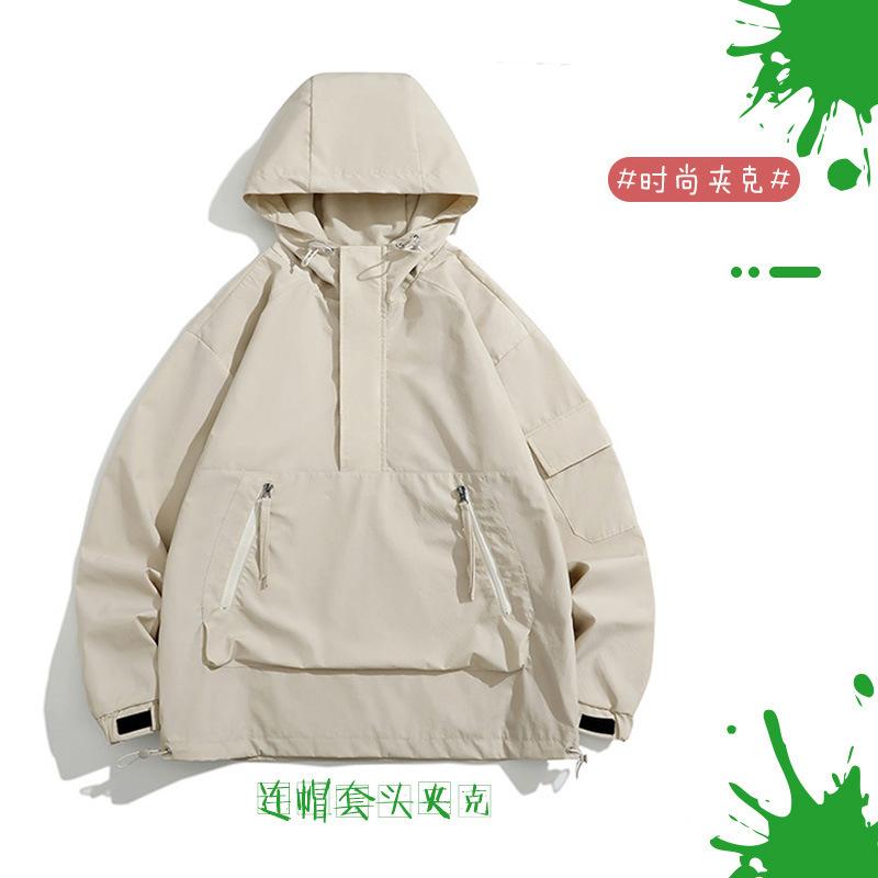 Men's Clothing Couple Hooded Flight Suit Pullover Windproof Cargo Jacket Men's Outdoor Mountaineering Tourism Leisure Boys