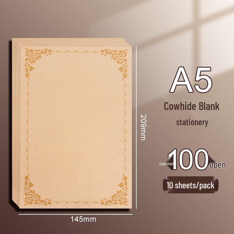 Vintage-Style Thick Kraft Paper Envelopes & Letter Set for Handwritten Notes & Birthday Cards