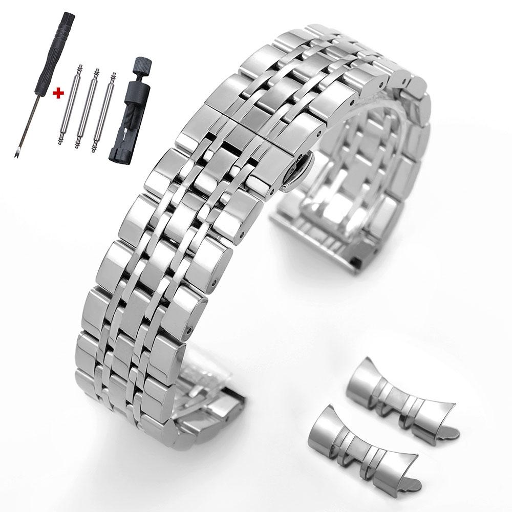 Solid Stainless Steel Band 16mm 18mm 19mm 20mm 21mm 22mm Universal Smartwatch Replacement Strap Bracelet Business Watchband Belt