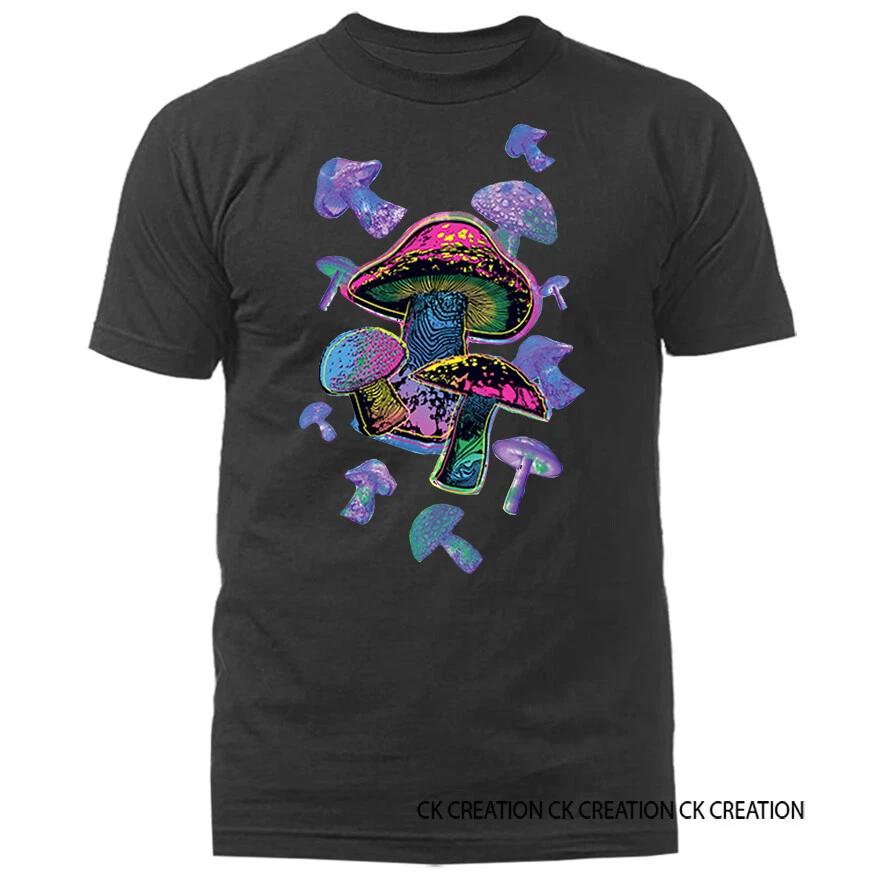 Colorful Mushrooms Funny Joke Humor Humorous Graphic T-Shirt S