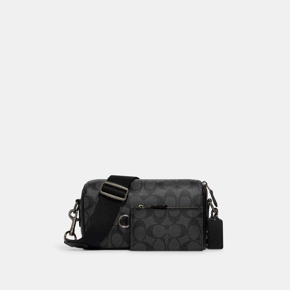 

Кроссбоди Coach Axel из канвы Signature цвета бронзы и угля