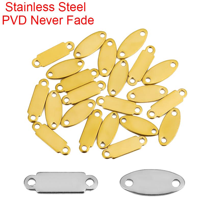 30pcs PVD Never Fade Stainless Steel Necklace Connectors Clasps Double Big Hole Bar Links Stick Bracelet Findings Jewelry Making