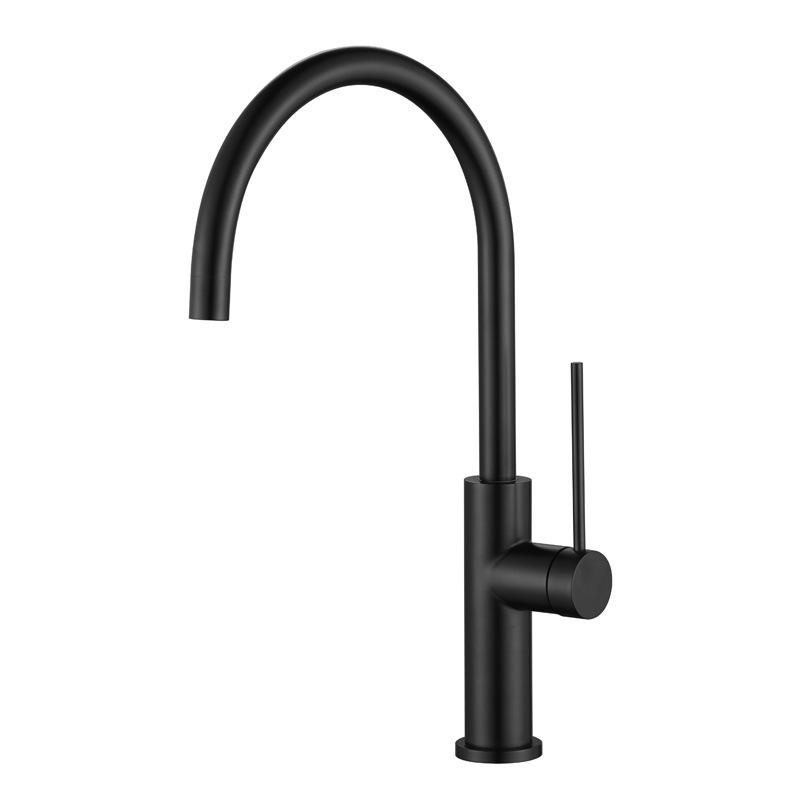 Brushed Gold 304 Stainless Steel Kitchen Sink Faucet Single Handle Cold and Hot Mixer Sink Tap Gun Gray Deck Mounted Basin Tap