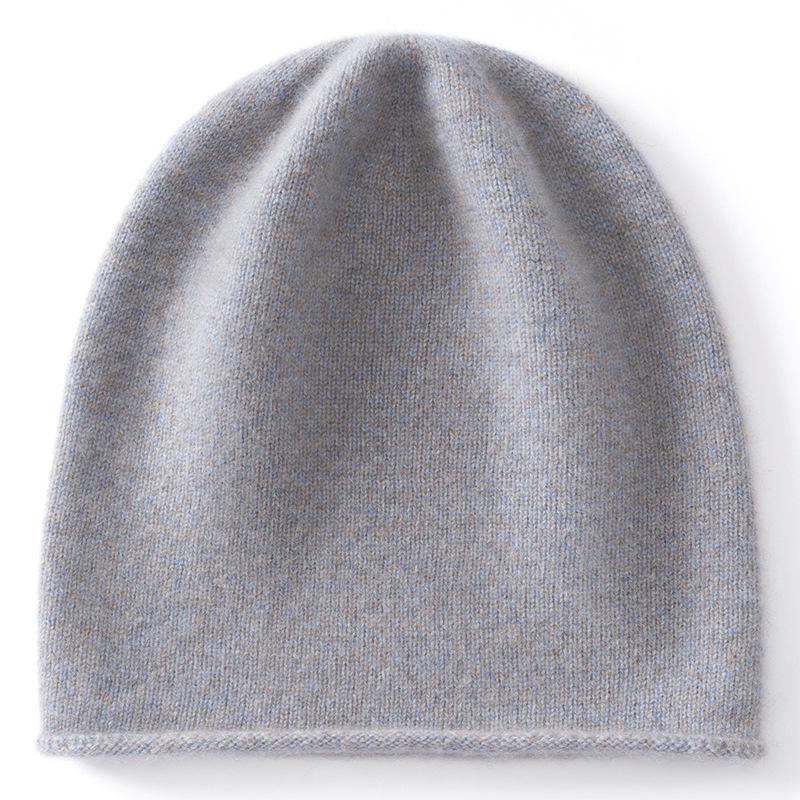 New% Pure Cashmere Hat Autumn and Winter Men's and Women's Pullover Ear Protection Knitted Headgear