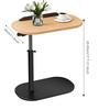 C Shaped End Table Adjustable Height Skinny Side Table 360 Degree Swivel TV Tray Table Night Stand with 2-Tier Storage Shelf Reversible Couch Table