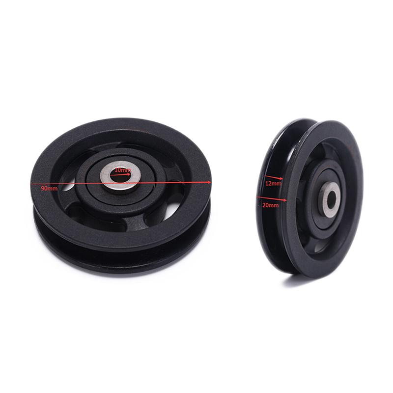 1Pc 90Mm Black Iron Core Bearing Pulley Wheel Cable Gym Equipment Part Wearproof