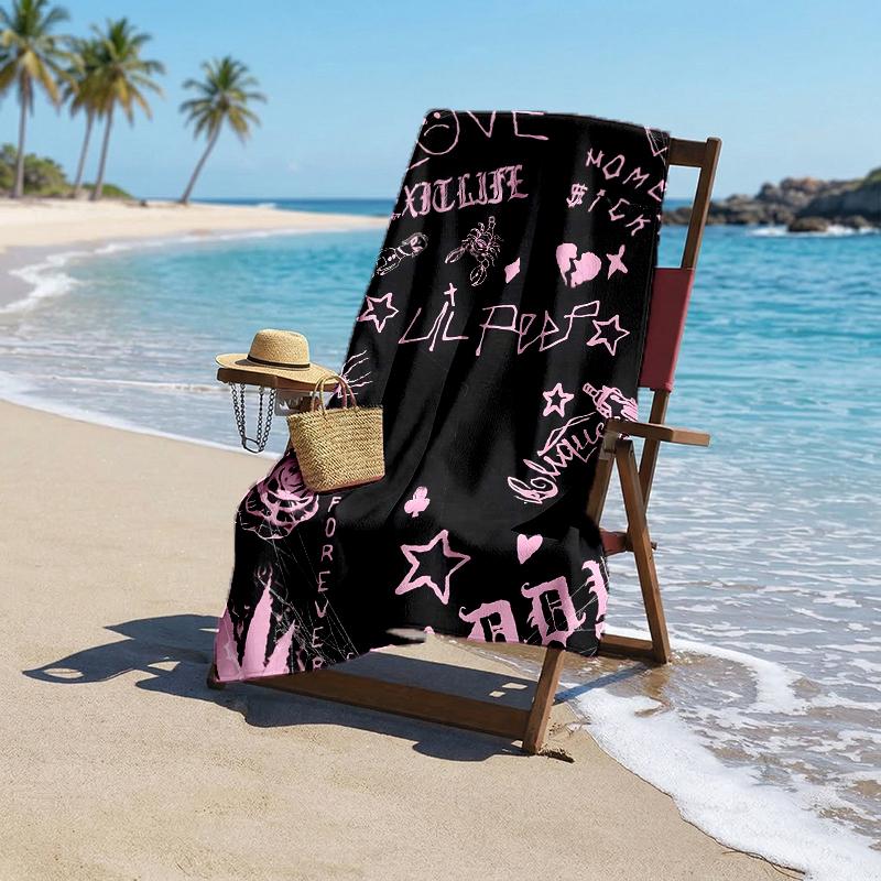 Neon Style Lil Peep Fashion Beach Towel: Ideal for Summer Adventures Soft, absorbent and quick drying suitable for swimming and bathing