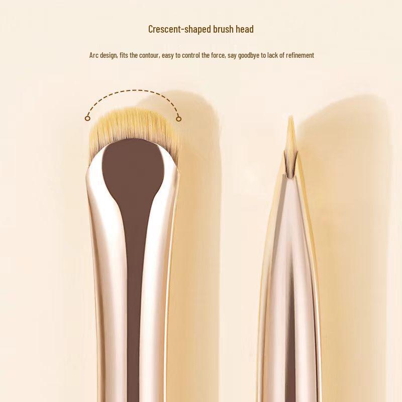 Crescent Eyeliner & Eyeshadow Brush - Angled Makeup Tool for Lower Eyelid & Aegyo Sal.