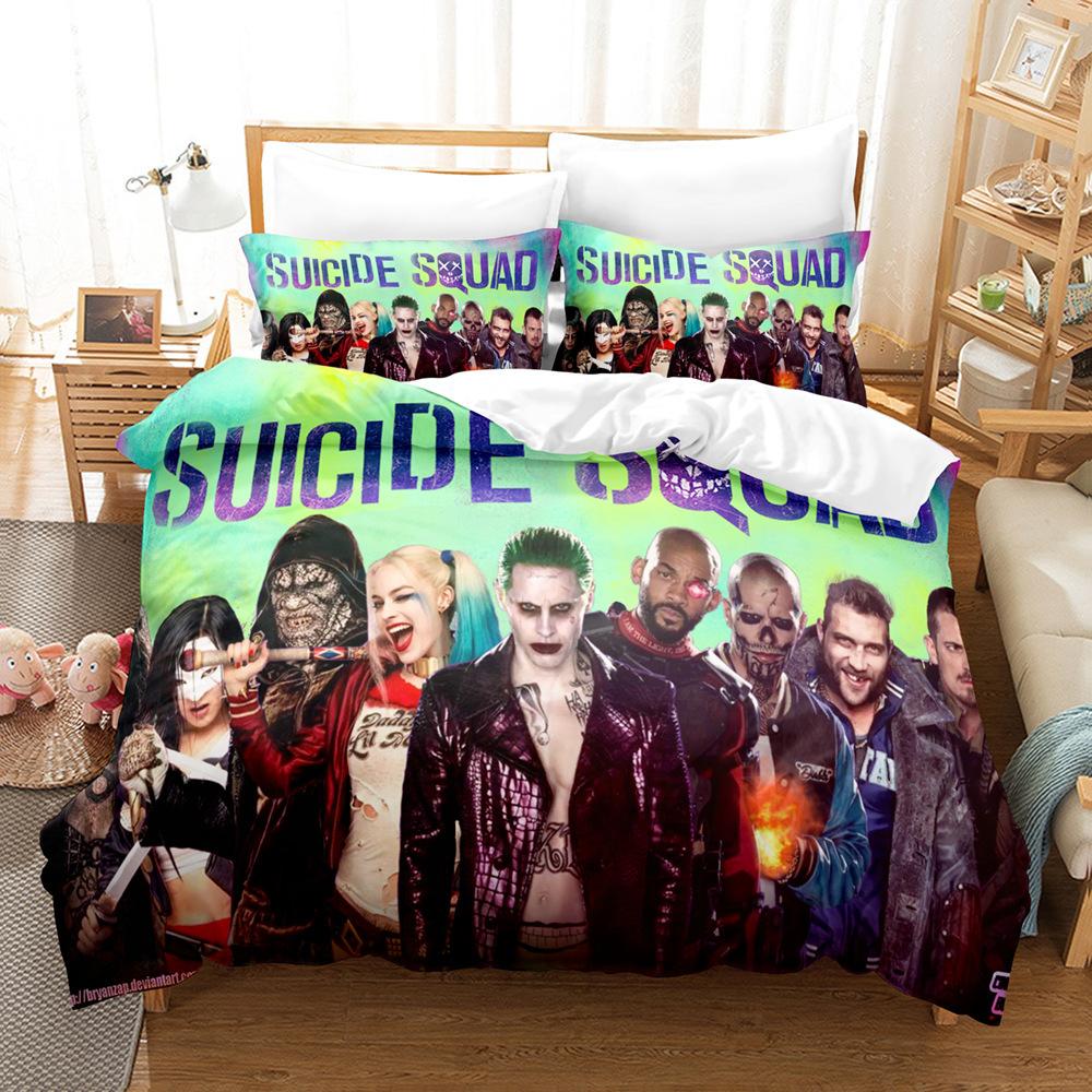 Animated film H-Harley Quinn Bedding SetJoker Duvet Cover Pillowcase 2/3pcs Adult Boy Girl Bedroom Decoration Single/Double