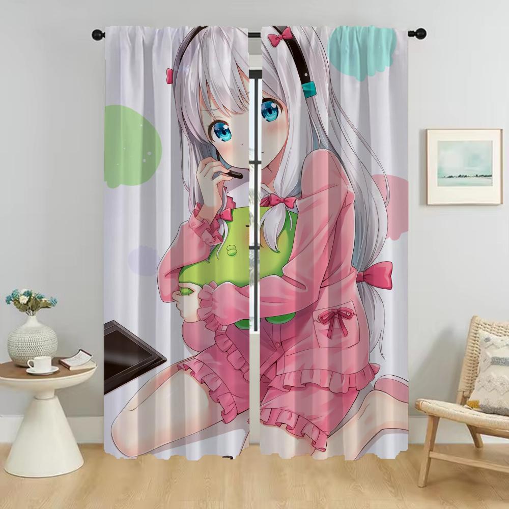 Eromanga Sensei Halloween Decoration Curtains for Living Room Curtain Partition Home Interior Curtains 2 Pieces Shades Kitchen
