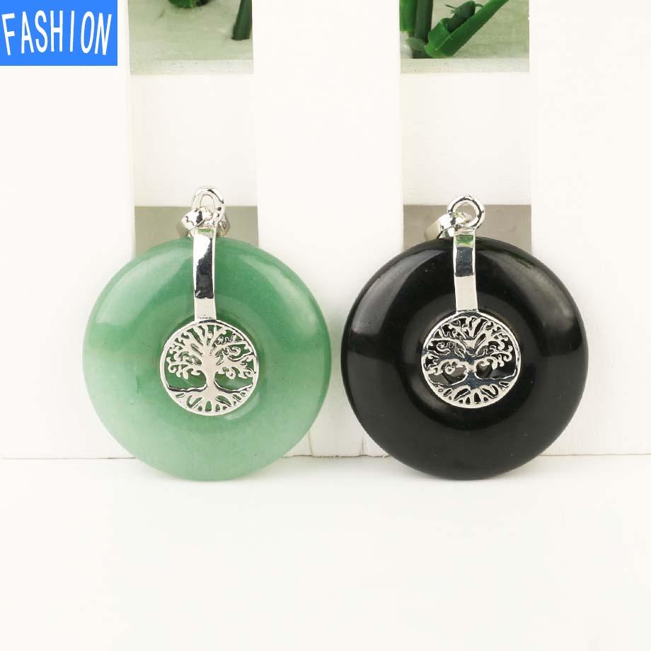 Chinese Style Peace Clasp Tree Of Life Amethyst Pendant Natural Gem Necklace