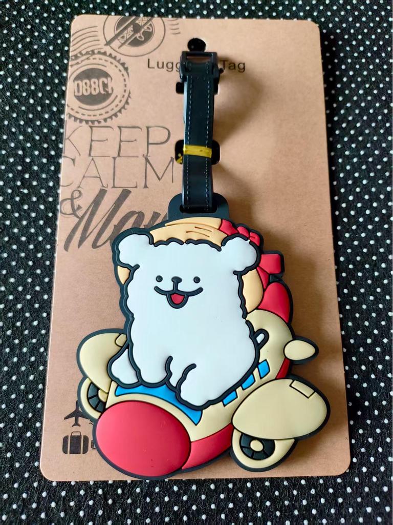 Etichetă moale din cauciuc pentru bagaje, cu desene animate: Bichon Maltez, Golden Retriever și Corgi