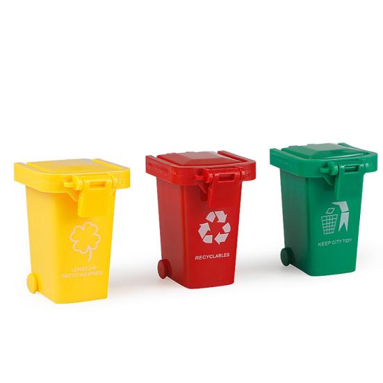 3Pcs Trash Can Toy Bright-colored Portable ABS Kids Garbage Truck's Trash Cans Toy Shooting Props