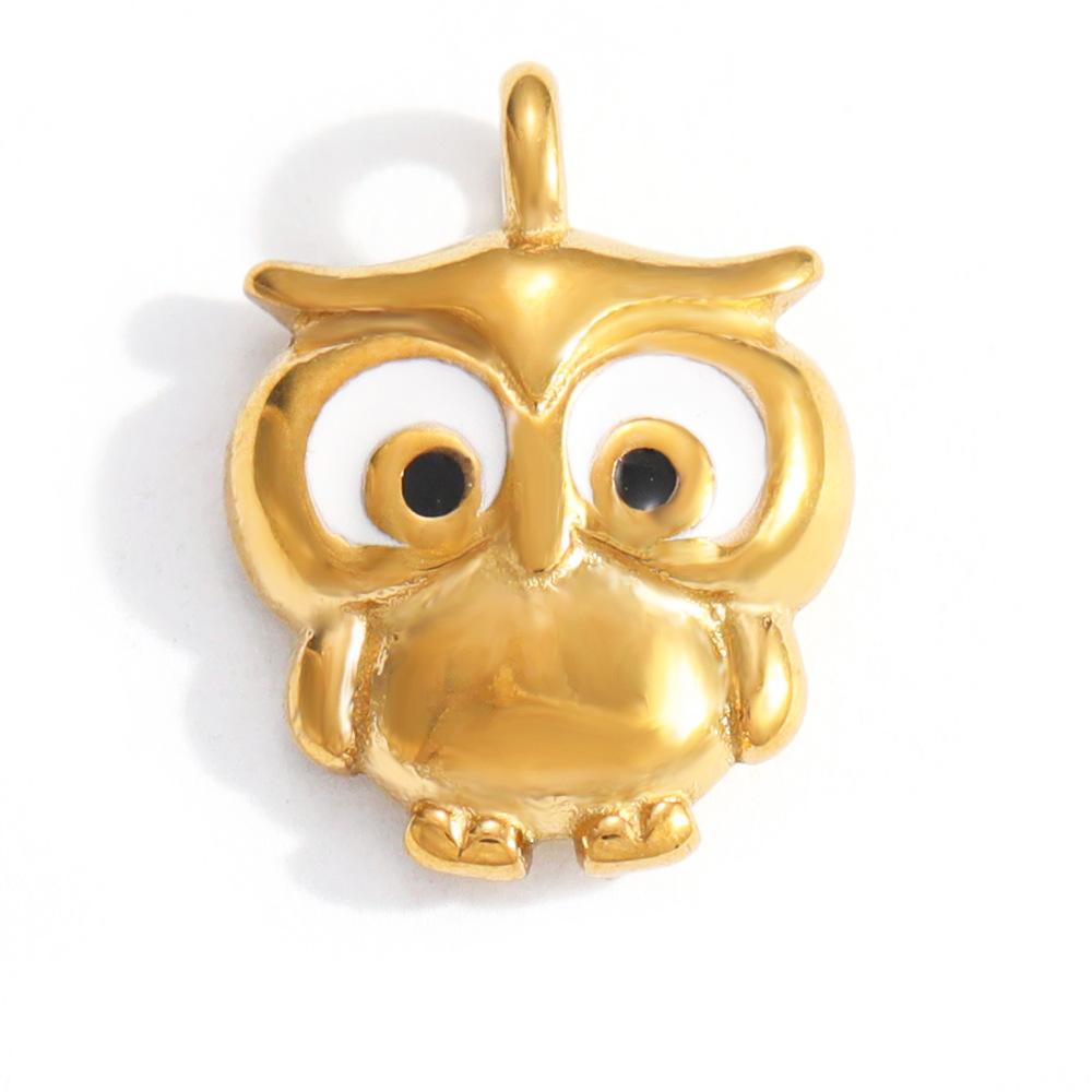 Heart Cat Dog Owl Oil Drop Ocean Style Pendants 18K Gold Plated Stainless Steel Charms Fashion Jewelry Gold Pendants