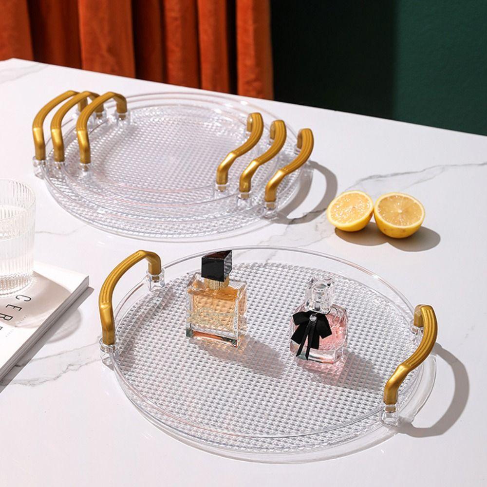 Cake Stand Transparent Cake Tray with Dome Lid with Handle Cake Plate Round Plastic Tea Trays Breakfast