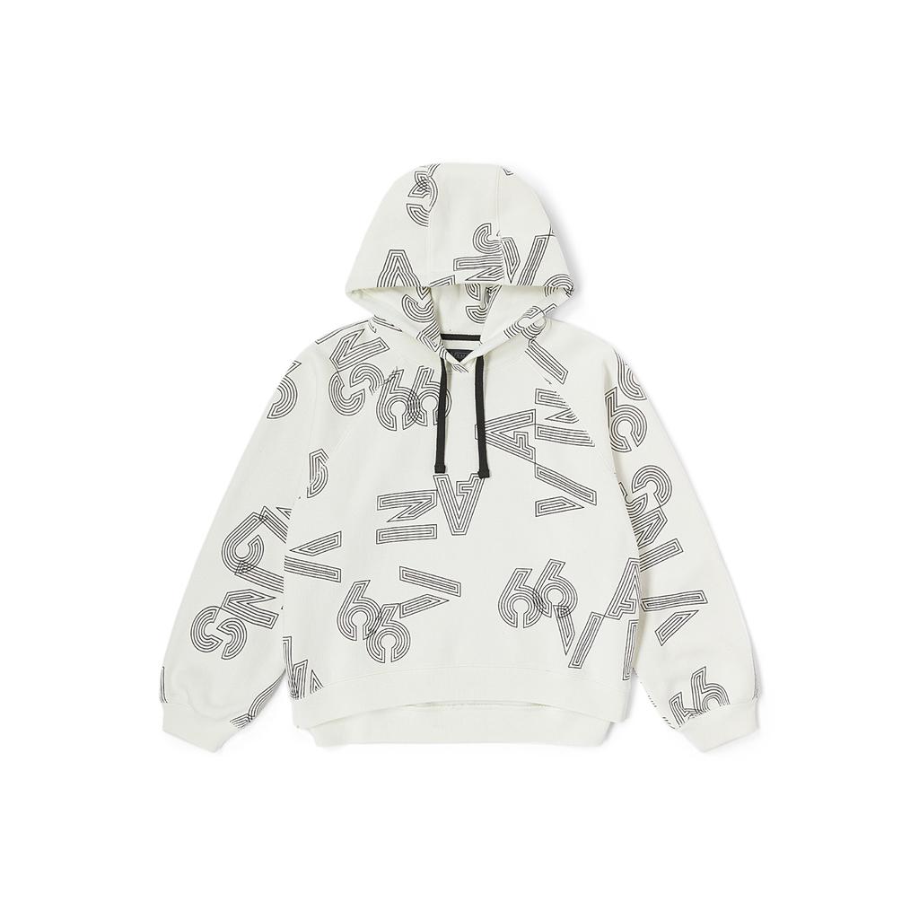 Vans Letter Stripe Pattern Loose Hoodie Women hoodies Off-White VN000F27YL0