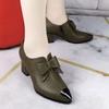 Platform Heels Women  Spring Autumn New Women's Pumps Comfortable Chunky Heel Office Shoes High Quality Ladies Leather Shoes