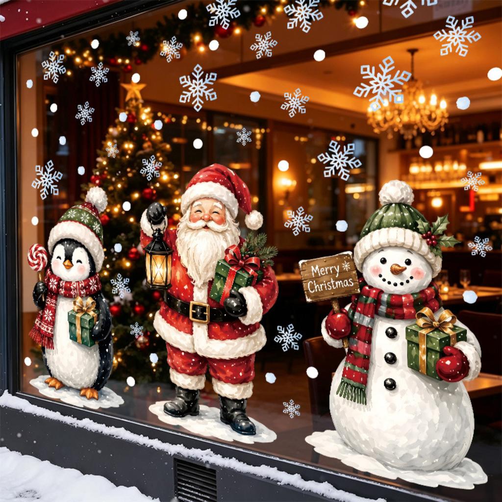 Christmas Static Cling Window Stickers for Party and Home Decor