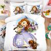 Set Copripiumino con Stampa Cartone Animato Principesse, Chiusura con Cerniera Biancheria da Letto Accogliente per la Casa, Regalo Perfetto per Bambine e Bambini