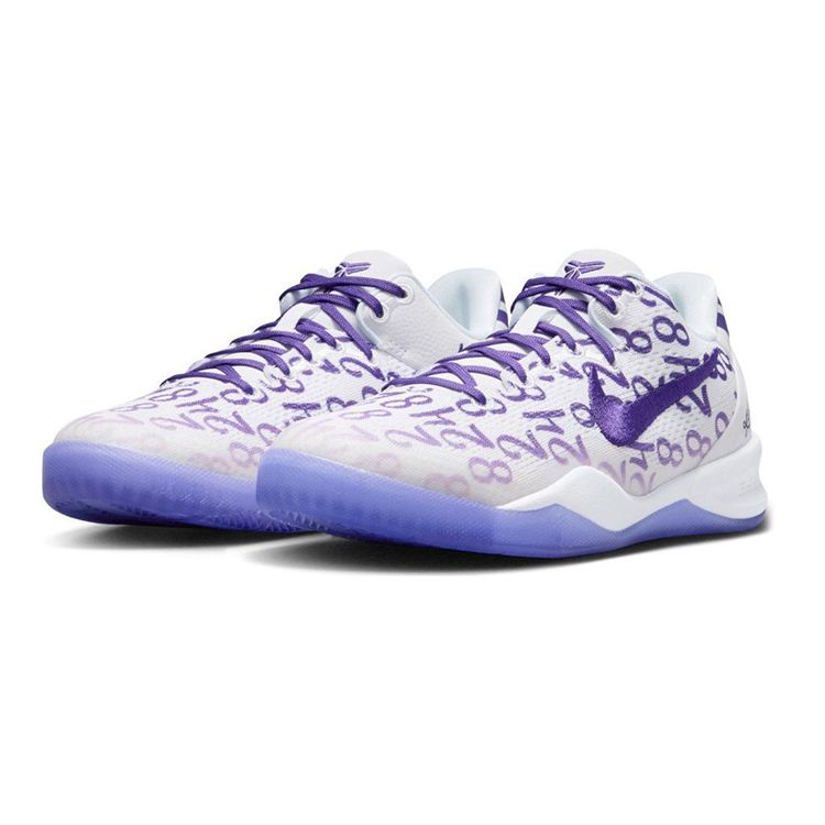 Nike Kobe 8 GS Court Purple Kids Sneakers White FN0266-101