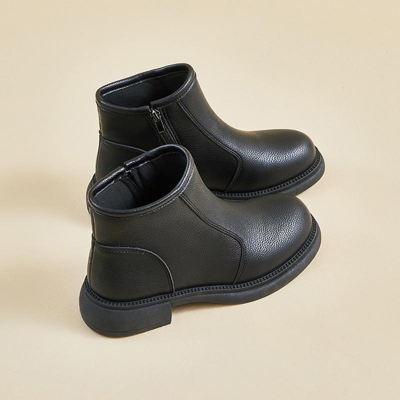 

Ретро британский стиль короткие ботинки 2025 новые осенне-зимние новые модели и ботильоны на мягкой подошве туфли бабушки женские средний каблук ботинки Мартин женские 40 чёрный