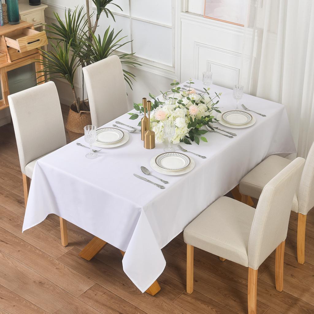 1pc, Solid Color Minimalist Style Tablecloth, Polyester Material, Available in White, Red, Blue, and Black, Multiple Color Options. Suitable for Daily