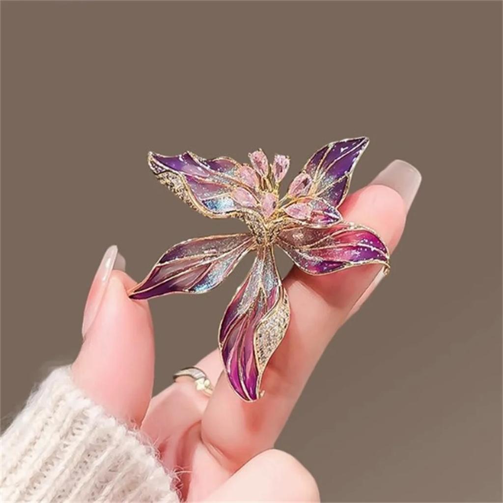 1Pc Luxurious Iris Brooch Y2K Exquisite Retro Romantic Jewelry Accessories for Men's and Women's Birthday Parties Fashion Gifts