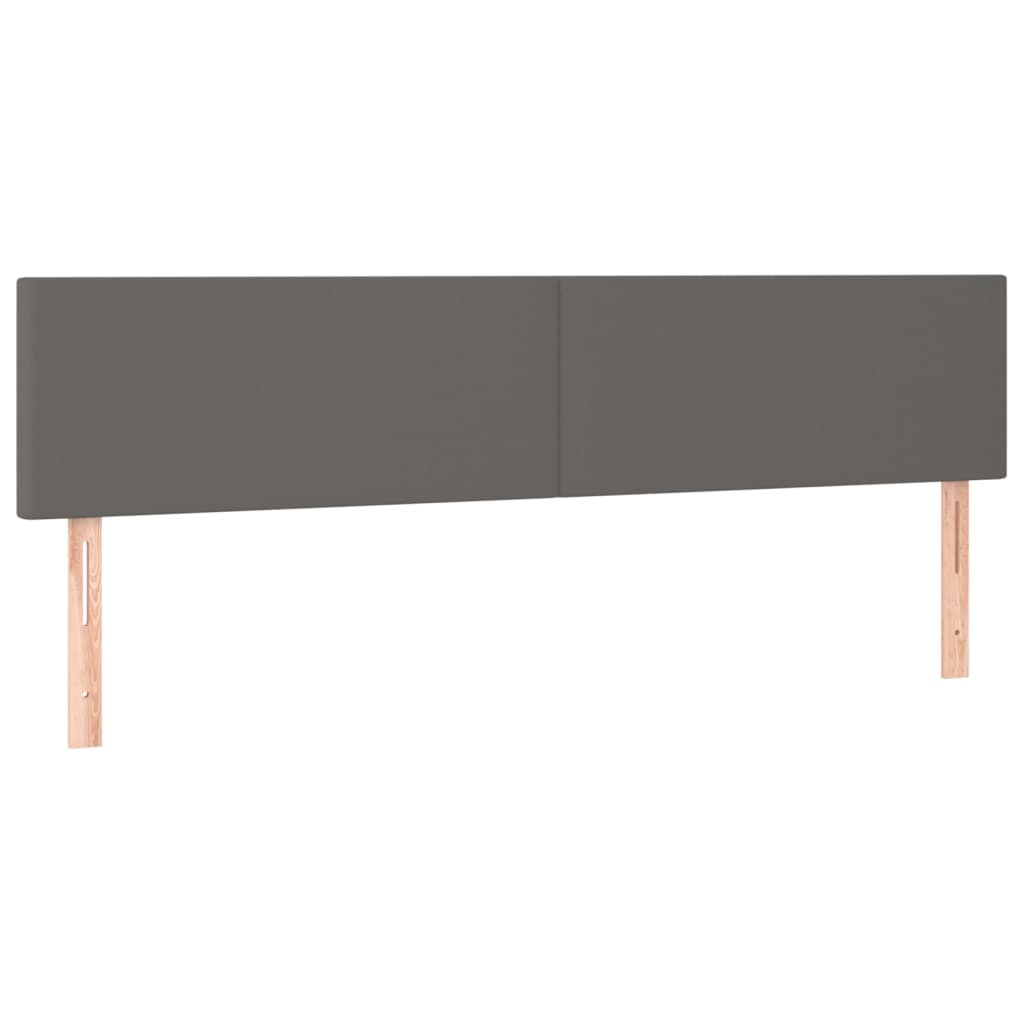 Box Spring Bed with Mattress Gray 160 x 200 cm Faux Leather