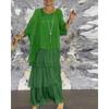 Women's Fashion Summer Spring Solid Color Print 2/1 Sleeve O-Neck Casual Dresses