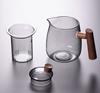 Glass teapot, wooden handle, Chinese tea ceremony, transparent tea set, cup filter, high borosilicate Japanese pot