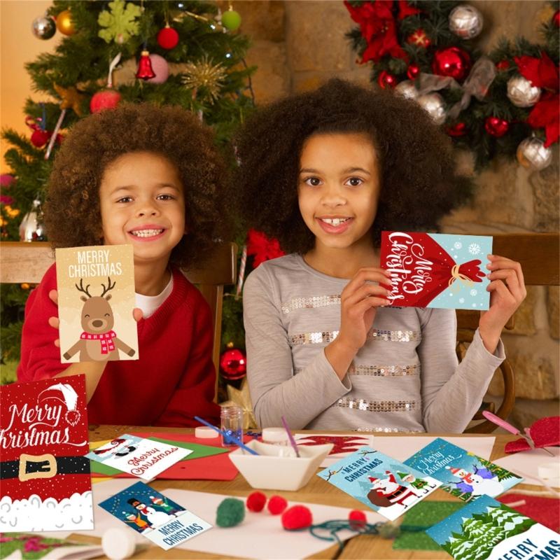 Sticker Christmas Card for Men Women Mom Dad Husband Wife Grandma Grandpa Son Daughter Greeting Santa Christmas Cards