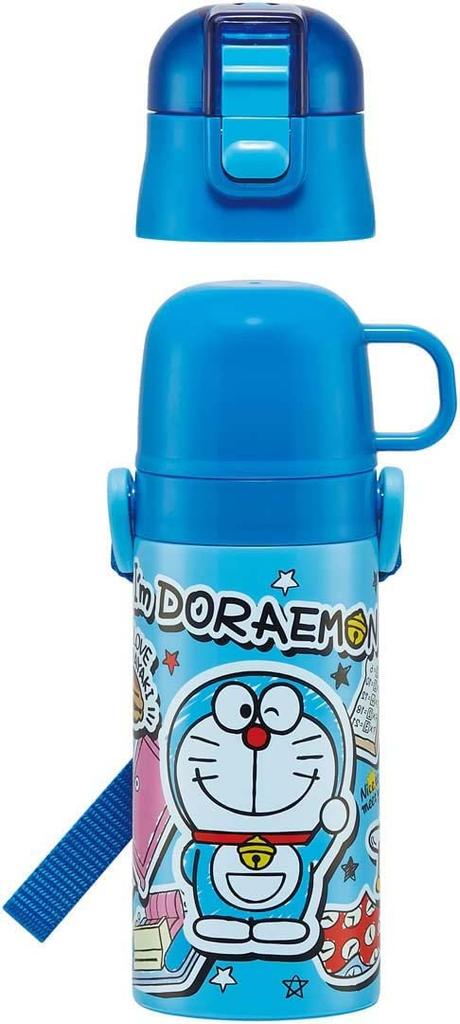 Skater Stainless Steel Water 420ml 350ml Doraemon Small Suitable for Sports Water Children's Bottle, 2-Way Design, (Direct Drinking), (Cup Drinking),