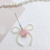 Pearl Bowknot Phone Chain Key Chain Elegant Star Phone Lanyard Straps Keychain Pendant for Handbag Purse Bag Backpack