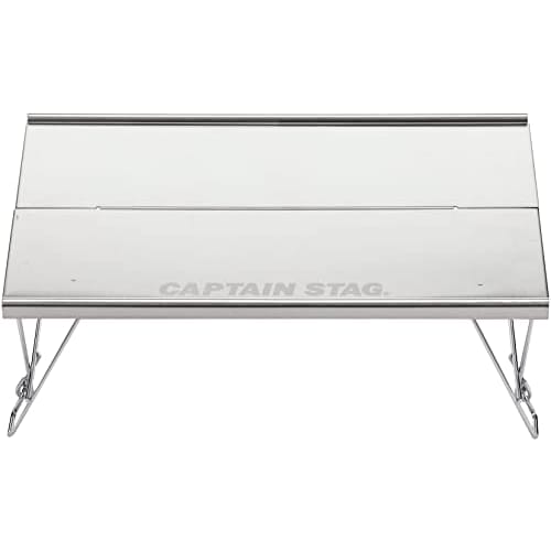 CAPTAIN STAG Outdoor Table Bonfire Table Stainless Steel Solo Table Width 295 x Depth 215 x Height 95mm Compact Foldable Storage Case Included UC-556