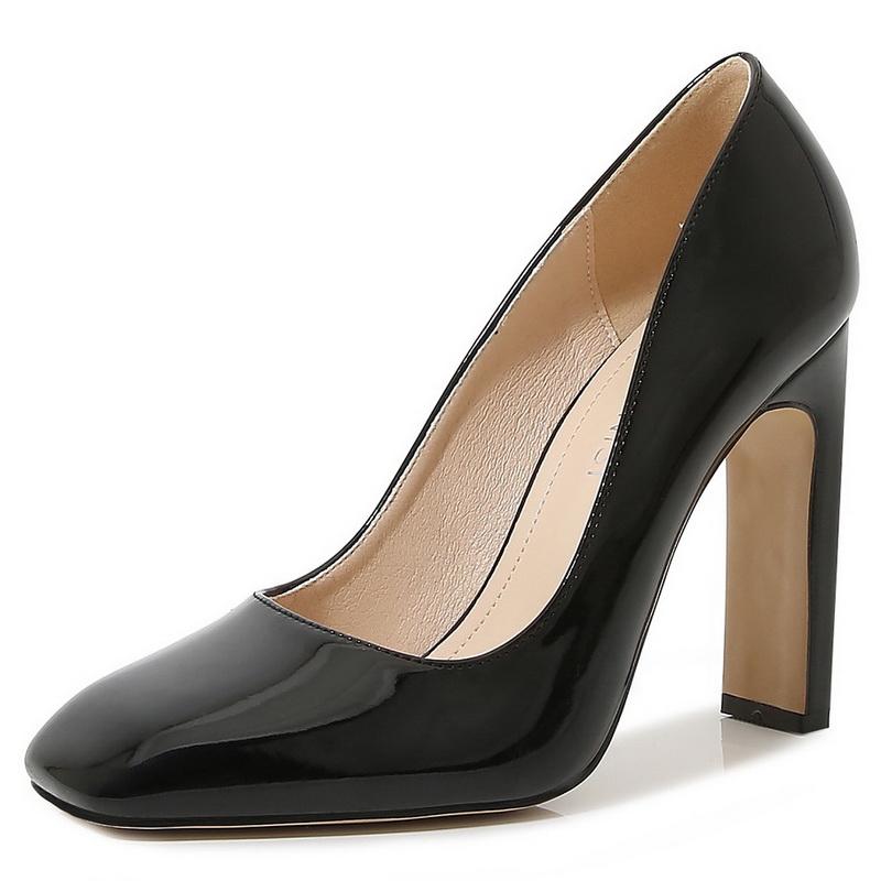 

10cm Heels Women Pumps Patent Leather High Heel Single Shoes for Office Nightclub Party Wedding Banquet Attendant Model Host OL 46 чорний