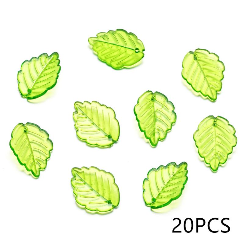 10-100Pcs Green Acrylic Leaf Charms Leaves Beads Pendants For Diy Necklace Bracelet Earrings Jewelry Making Handmade Crafts