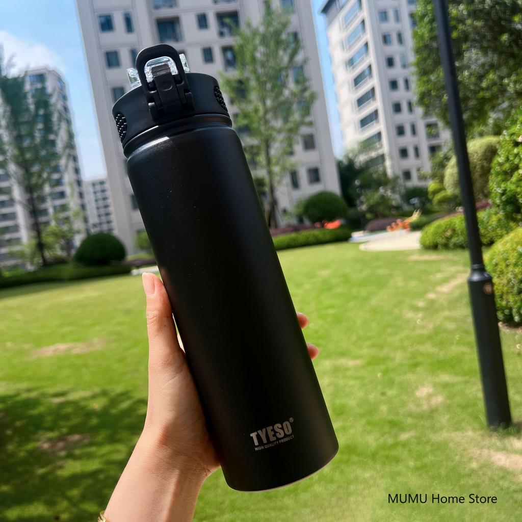 Tyeso 600ML/750ML Stainless Steel Thermos Bottle Car Insulated Cup Portable Sport Vacuum Flask Keeps Cold and Heat Thermal Mug