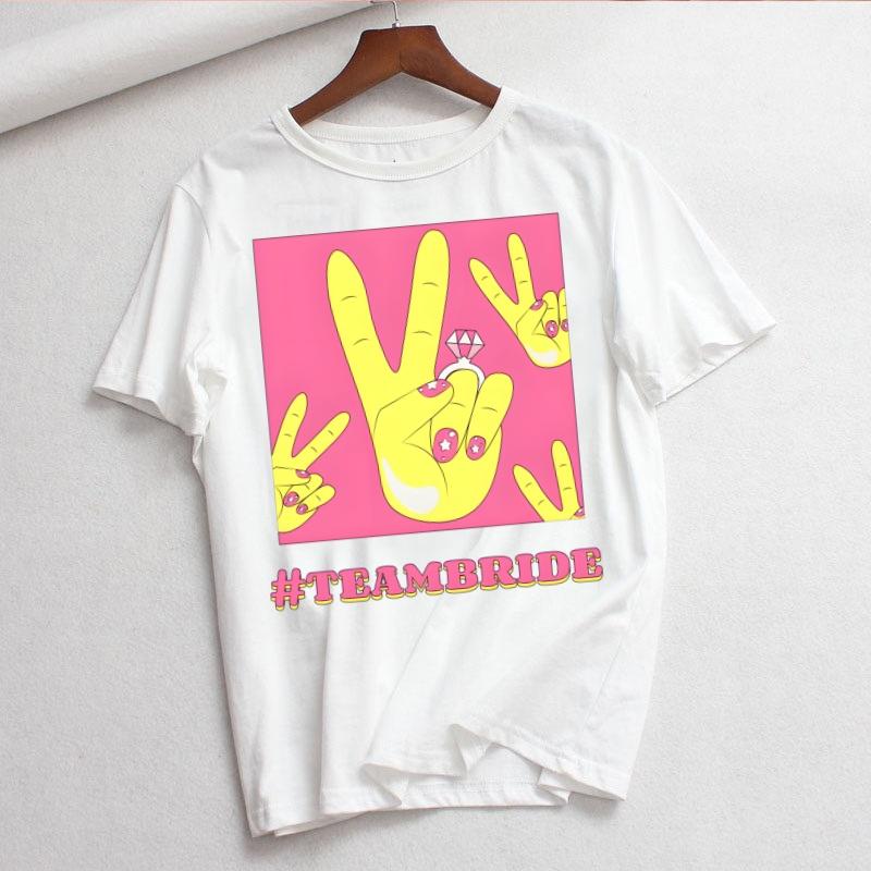 Bride Letter Wedding Bride To Be Bridal Hen Bachelorette Party Wedding Decoration Bridesmaid Women T Shirt Harajuku Korean