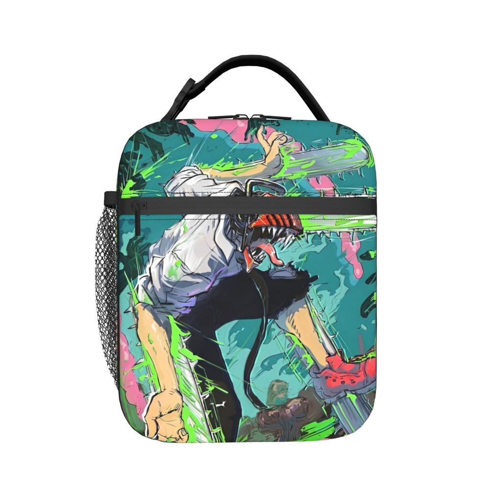 Anime C-Chainsaws Man Insulated Lunch Bag Large Meal Container Thermal Bag Tote Lunch Box Work Outdoor Girl Boy