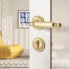 Golden Bedroom Door Lock Indoor Split Lock Zinc Alloy Door Handle Silent Locks Wood Door Safety Locks Doors Hardware Accessories
