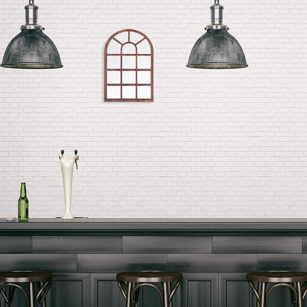 Duża rustykalna drewniana rama okienna Naklejka ścienna Samoprzylepna Zdejmowana Łukowa naklejka okienna do salonu sypialni przedpokoju