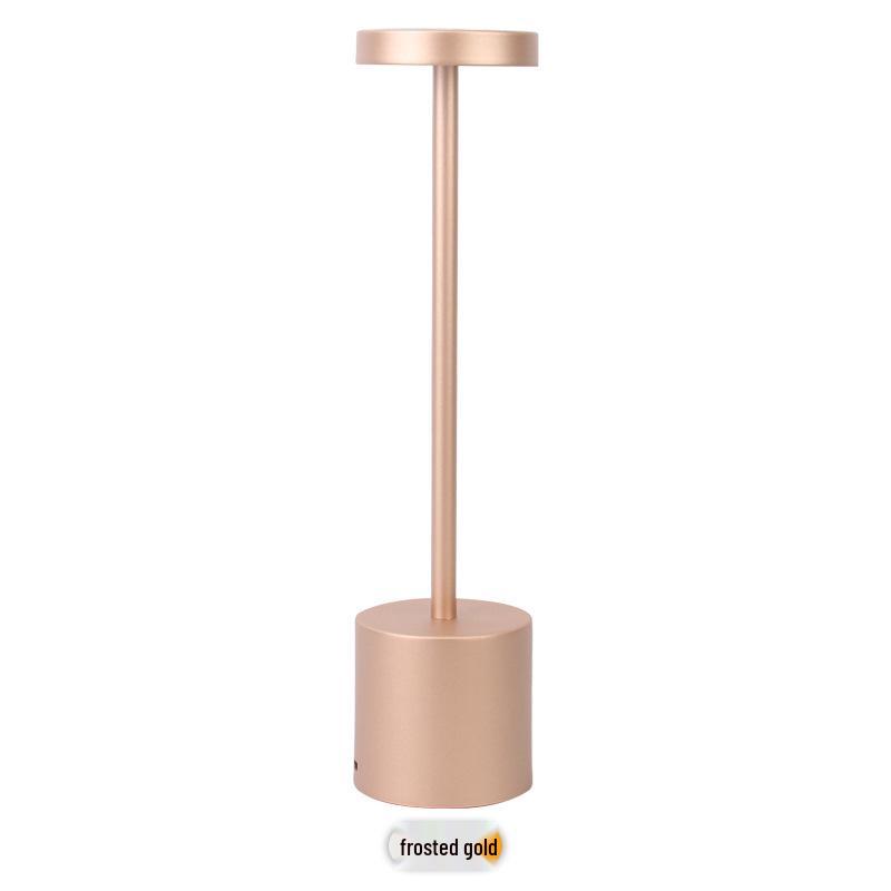 Rechargeable LED Touch Bar Table Lamp: Dimmable Metal I-beam Design for Restaurant and Bar Atmosphere.