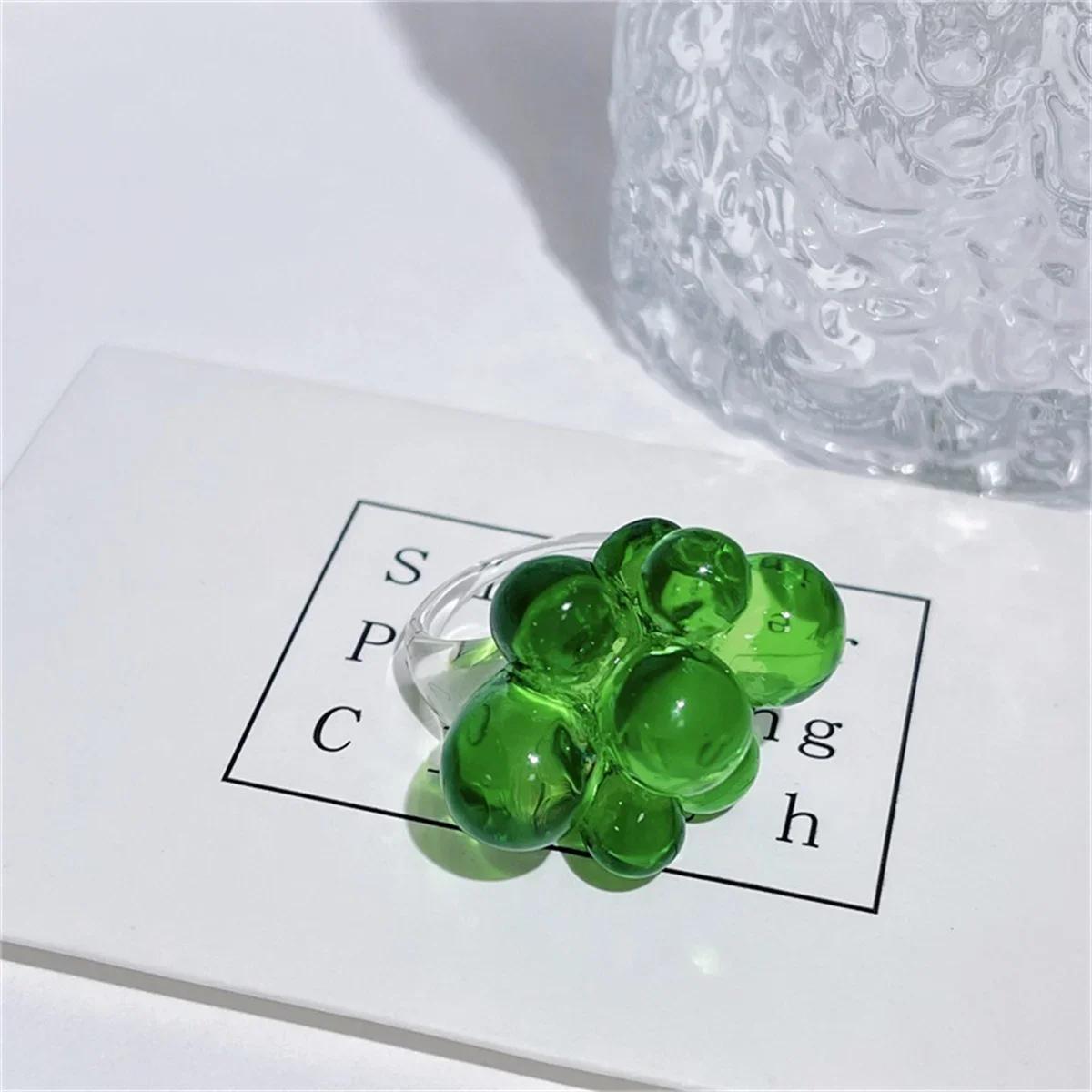 

Y2k Vintage Ring Design Sense for Women Transparent Acrylic Resin Ring Classic Geometric Aesthetic Jewelry Trend Fashion Rings Size 7